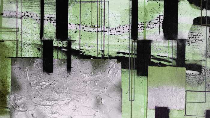 Premium Vlies Squares Dropping grey-green