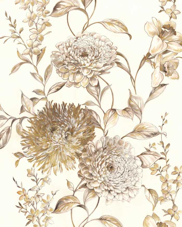 Digitaldrucktapete Vintage Chrysanthemum