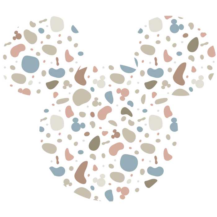 Wandtattoo Mickey Head Terrazzo Bambino