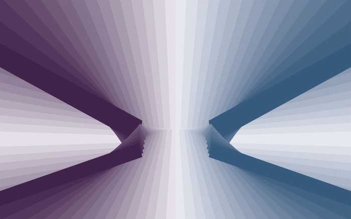 Digitaldrucktapete Auroville Horizon aubergine-petrol