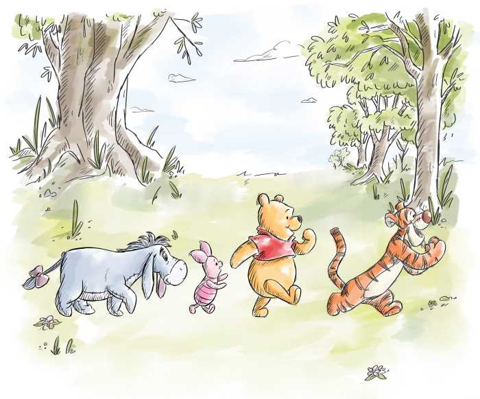 Digitaldrucktapete Disney Winnie the Pooh Walk Together