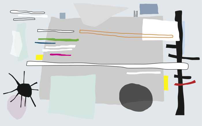 Digitaldrucktapete Composition 1 white-grey