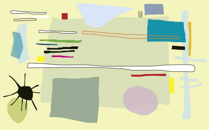 Digitaldrucktapete Composition 1 yellow-green