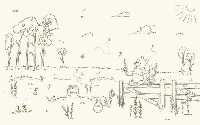 Digitaldrucktapete Disney Winnie the Pooh Bee at One with Nature