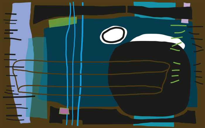 Digitaldrucktapete Composition 5 brown-blue