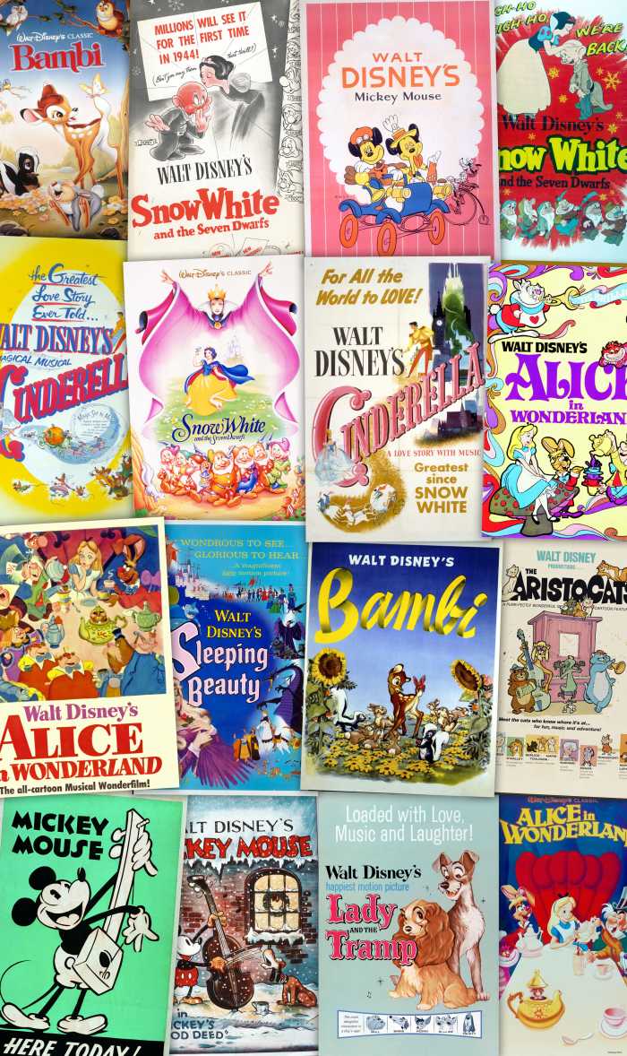 Panel Disney Movie Posters Retro Girls