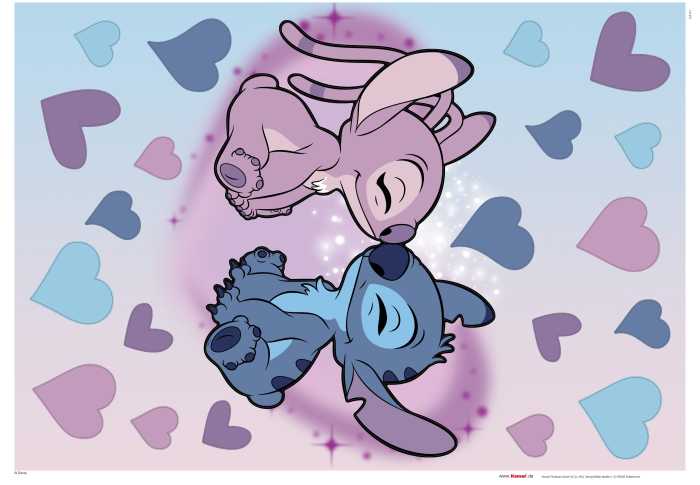 Wandtattoo Disney Stitch and Angel Cutie