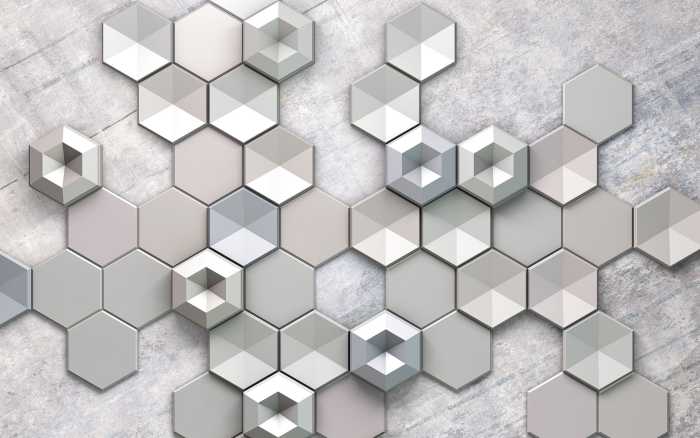 Digitaldrucktapete Hexagon Concrete