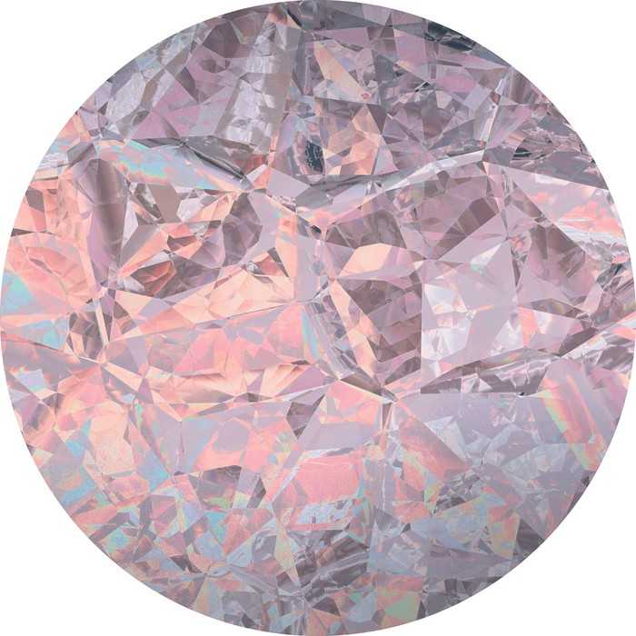 Selbstklebende runde Fototapete auf Vlies Glossy Crystals