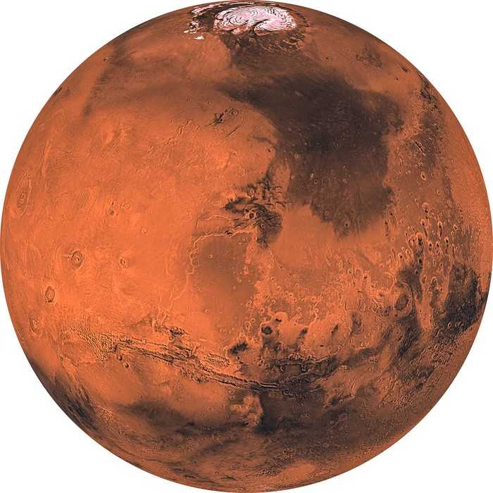 Selbstklebende runde Fototapete auf Vlies Mars