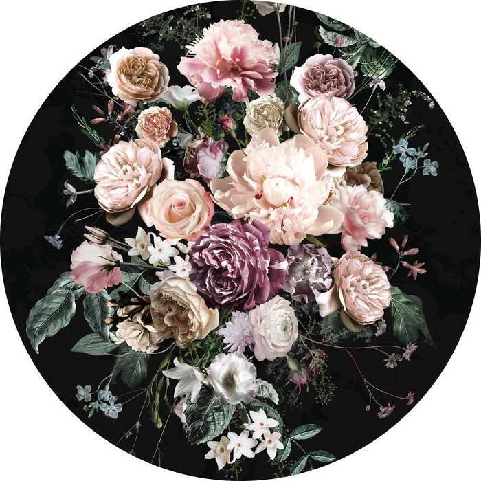 Selbstklebende runde Fototapete auf Vlies Enchanted Flowers