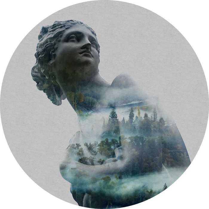 Selbstklebende runde Fototapete auf Vlies Gaia