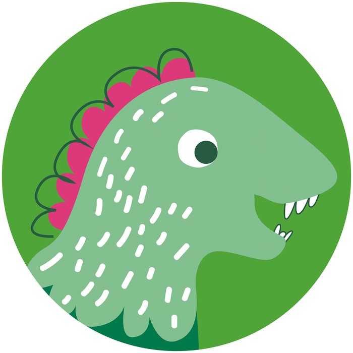 Selbstklebende runde Fototapete auf Vlies Little Dino Tyranno