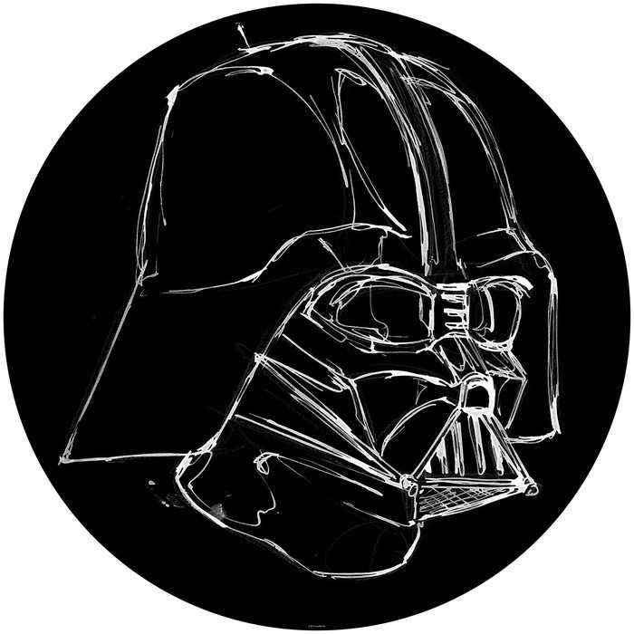 Selbstklebende runde Fototapete auf Vlies Star Wars Ink Vader