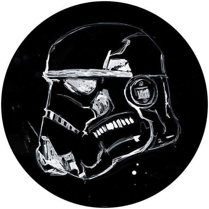 Selbstklebende runde Fototapete auf Vlies Star Wars Ink Stormtrooper