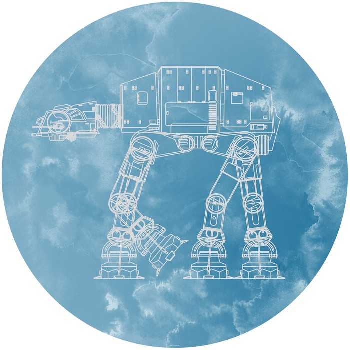 Selbstklebende runde Fototapete auf Vlies Star Wars AT-AT