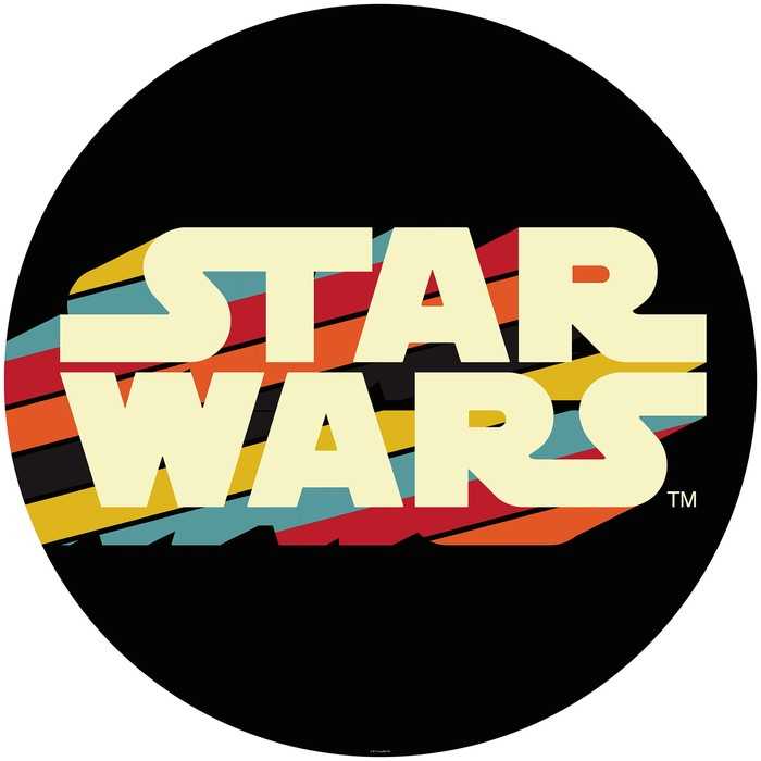 Selbstklebende runde Fototapete auf Vlies Star Wars Typeface