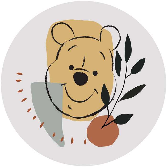 Selbstklebende runde Fototapete auf Vlies Winnie the Pooh Smile