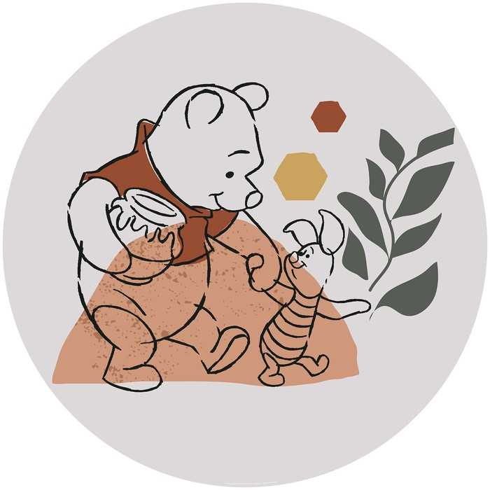Selbstklebende runde Fototapete auf Vlies Winnie the Pooh Soulmate