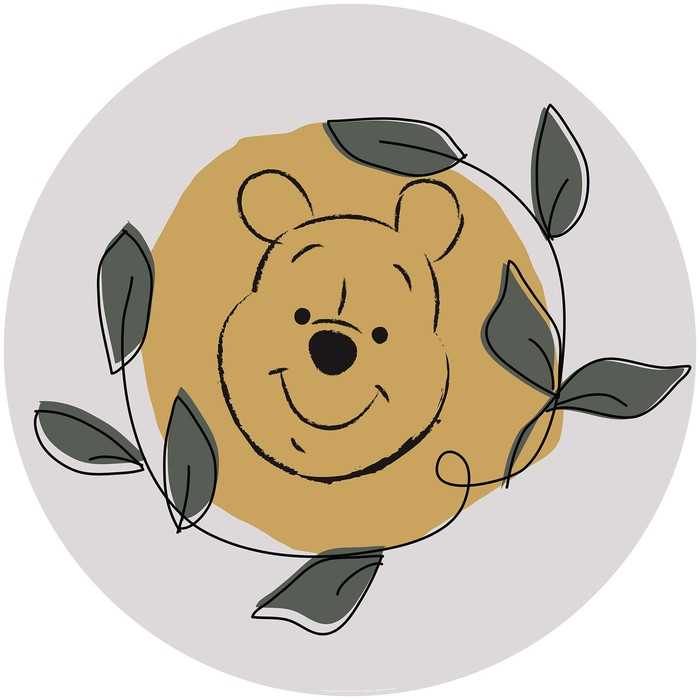 Selbstklebende runde Fototapete auf Vlies Winnie the Pooh Garland