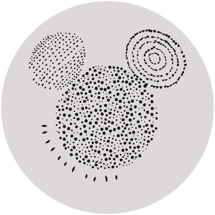 Selbstklebende runde Fototapete auf Vlies Mickey Stipple Art