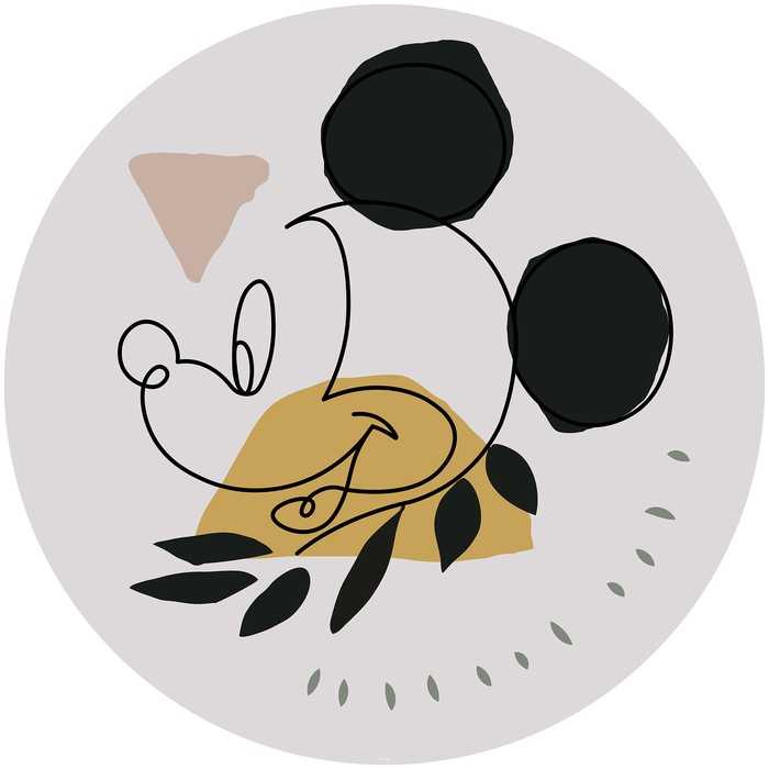 Selbstklebende runde Fototapete auf Vlies Mickey Modern Art