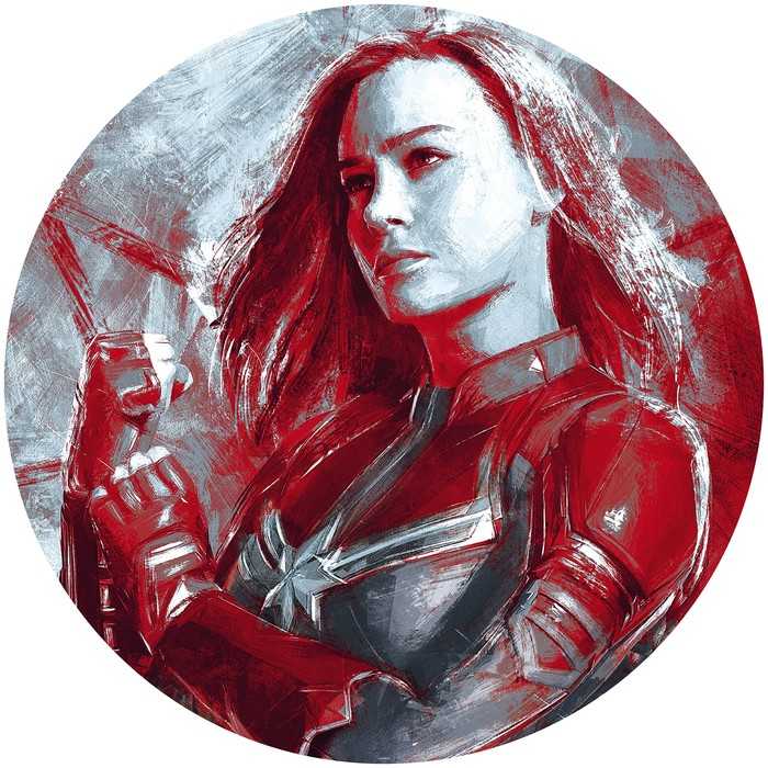 Selbstklebende runde Fototapete auf Vlies Avengers Painting Captain Marvel