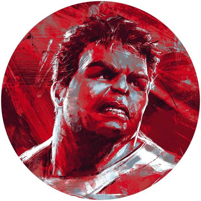 Selbstklebende runde Fototapete auf Vlies Avengers Painting Hulk