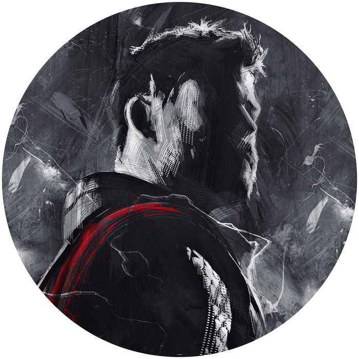 Selbstklebende runde Fototapete auf Vlies Avengers Painting Thor