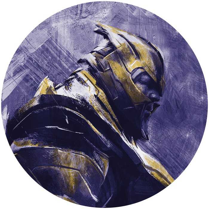 Selbstklebende runde Fototapete auf Vlies Avengers Painting Thanos