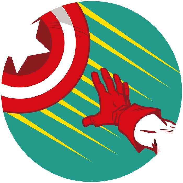 Selbstklebende runde Fototapete auf Vlies Avengers Captain's Shield Pop Art