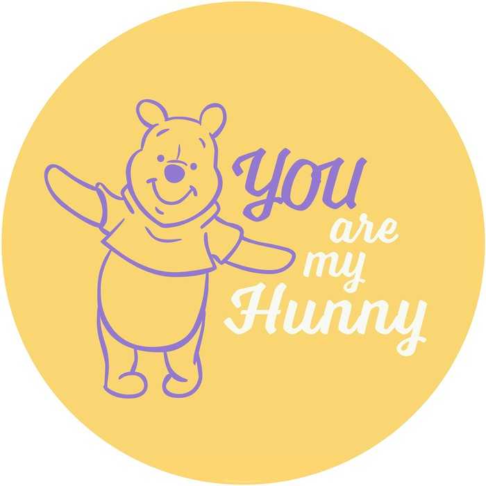 Selbstklebende runde Fototapete auf Vlies DOT Winnie the Pooh My Hunny