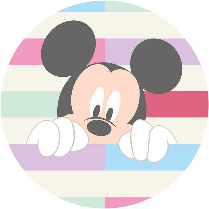 Selbstklebende runde Fototapete auf Vlies DOT Mickey Peek-a-boo