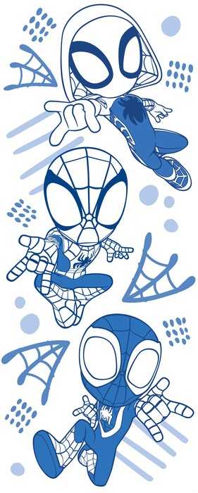 Standard Vlies Marvel Spidey and His Amazing Friends Blue Lines