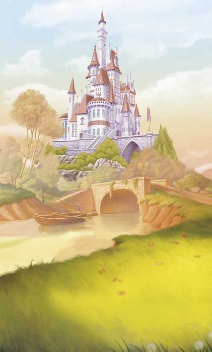 Standard Vlies Disney Princess Belle Castle River