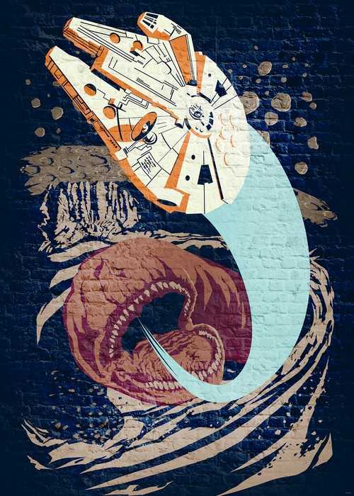 Standard Vlies Star Wars Classic Concrete Asteroid Worm