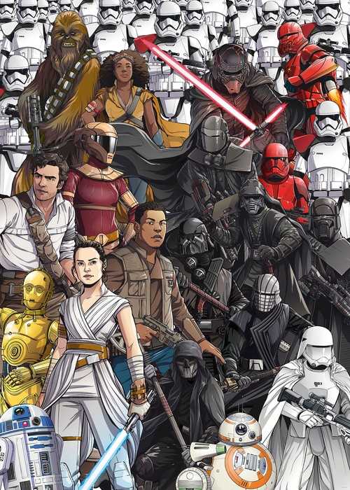 Standard Vlies Star Wars Retro Cartoon