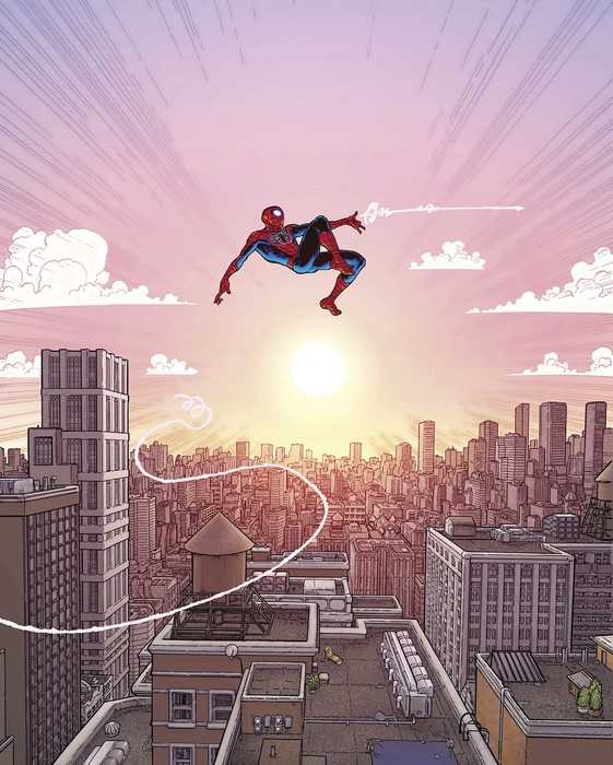 Standard Vlies Marvel Spider-Man Swinging Through the Air