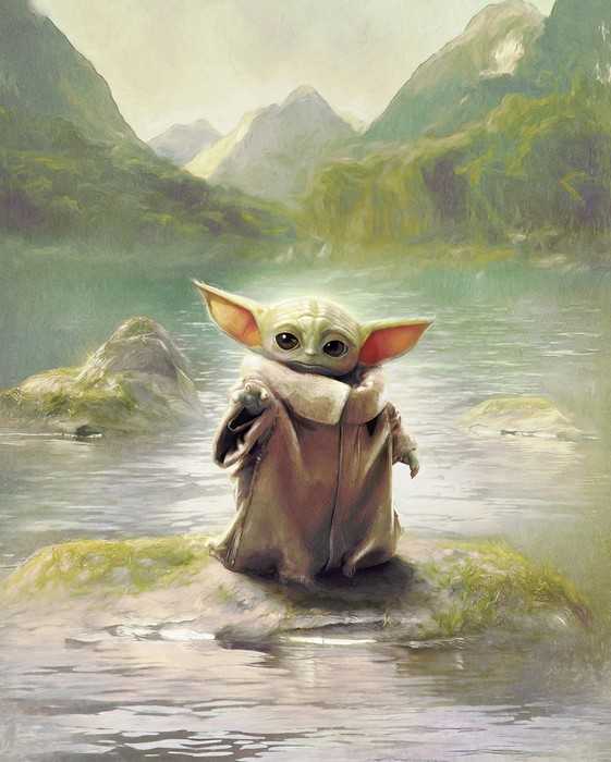 Standard Vlies Star Wars The Mandalorian Grogu Landscape