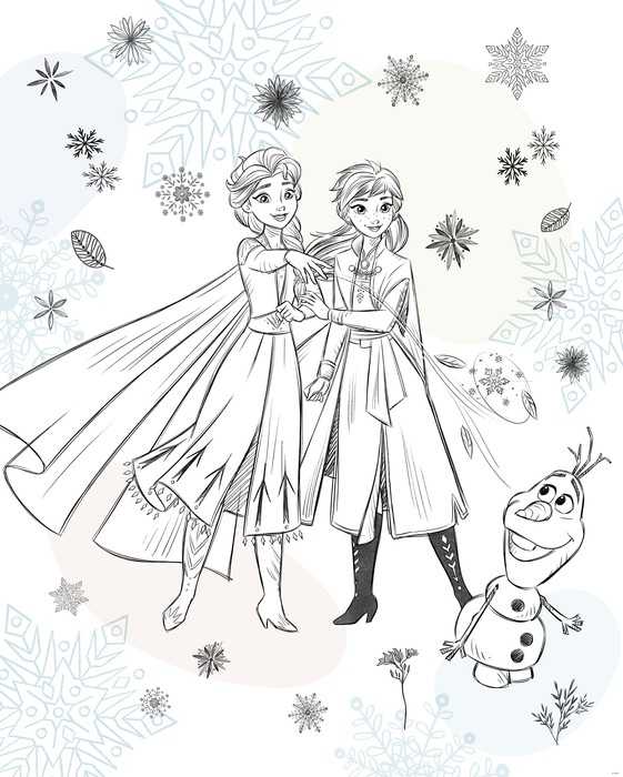 Standard Vlies Disney Frozen Sketch Sisters