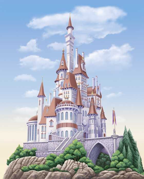 Standard Vlies Disney Princess Belle Castle