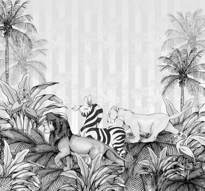 Standard Vlies Lion King Monochrome