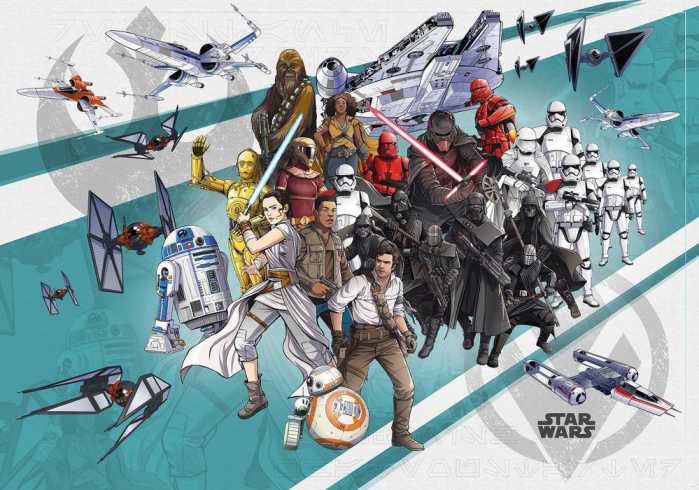 Standard Vlies Star Wars Cartoon Collage Wide