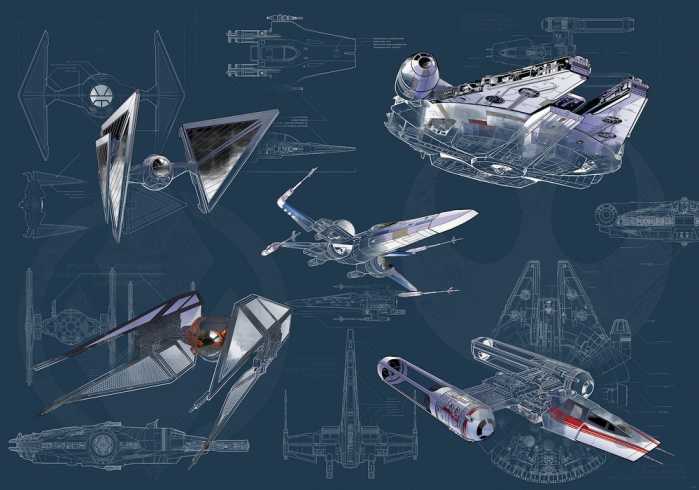 Standard Vlies Star Wars Blueprint Dark