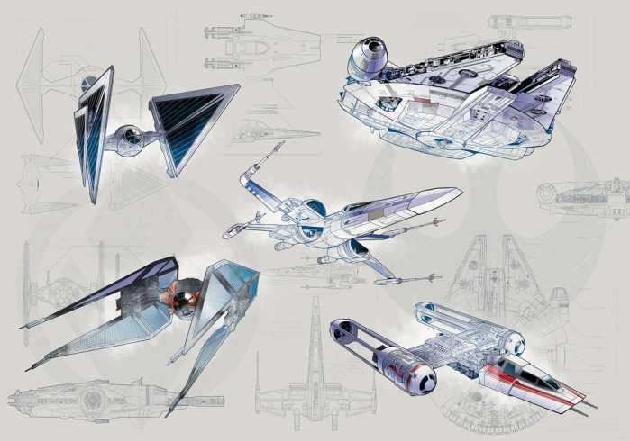 Standard Vlies Star Wars Blueprint Light