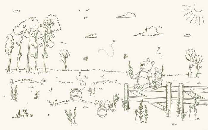 Standard Vlies Disney Winnie the Pooh Bee at One with Nature