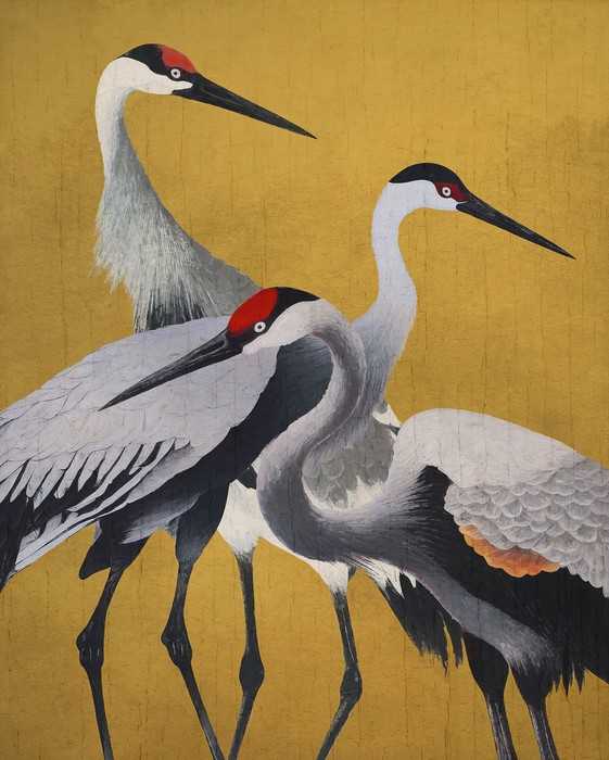 Standard Vlies Yellow Cranes