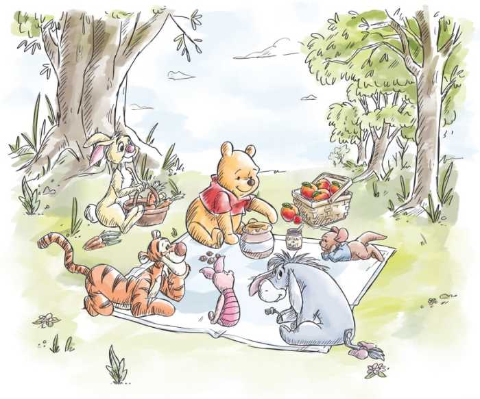 Standard Vlies Disney Winnie the Pooh Picnic