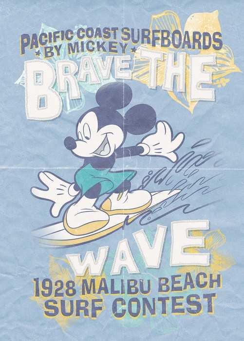 Standard Vlies Mickey Brave the Wave