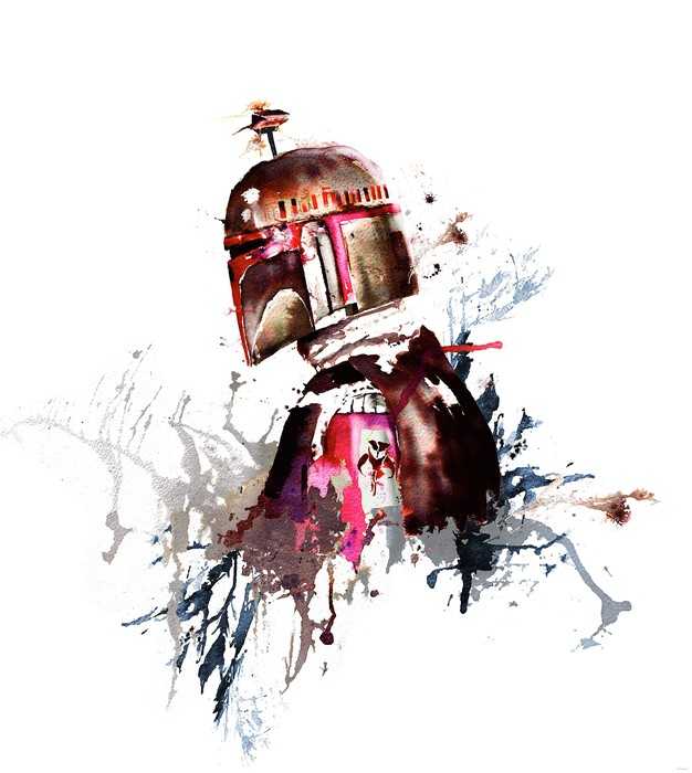 Standard Vlies Star Wars Watercolor Boba Fett